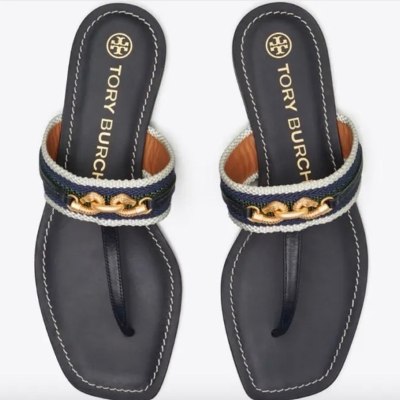 TORY BURCH JESSA
EQUESTRIAN THONG SANDAL
LEATHER NAVY/BANYAN/GREEN
MULTI - Picture 2 of 11